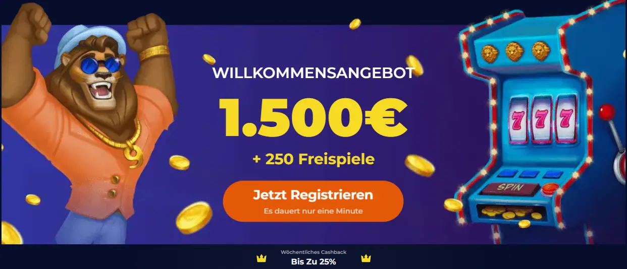 Welkomstbanner van het online casino – openingsbeeld