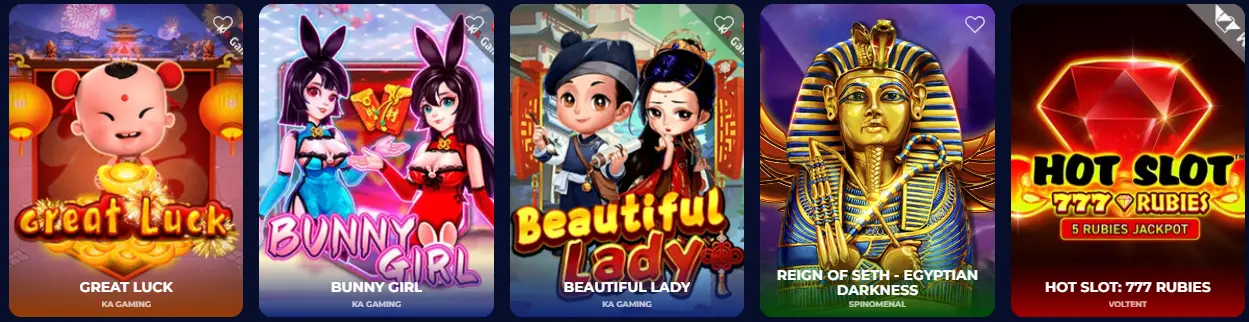 Algemene weergave van de casino spelencollectie